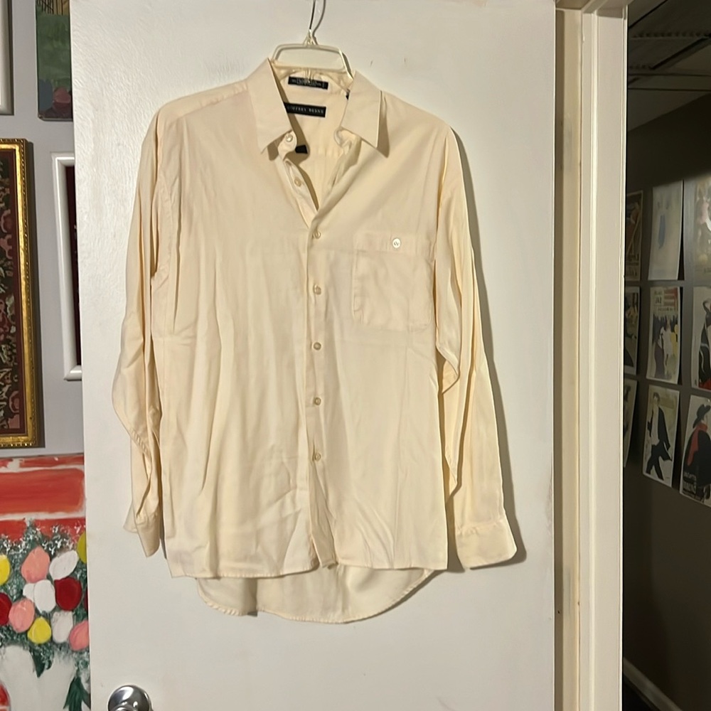 Geoffrey Beene mens cream long sleeved shirt
